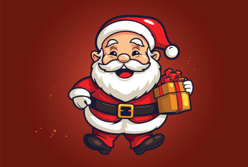 vector illustration of a cartoon Santa Claus