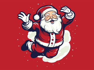vector illustration of a cartoon Santa Claus