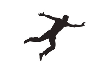 Fototapeta na wymiar silhouette of jumping person