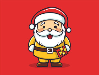 vector illustration of a cartoon Santa Claus