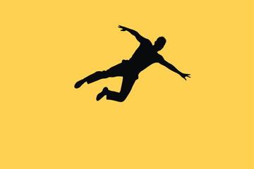 Fototapeta na wymiar silhouette of jumping person