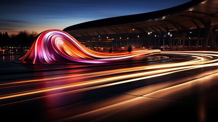 abstract lightwave art at night with lights
