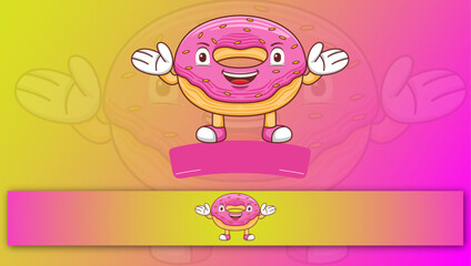 little girl with balloon Donut logo Donut mascot logo