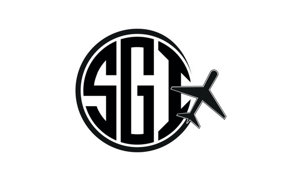 SGI three initial letter circle tour & travel agency logo design vector template. hajj  umrah agency, abstract, wordmark, business, monogram, minimalist, brand, company, flat, tourism agency, tourist 