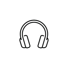 Headphones line icon isolated on transparent background