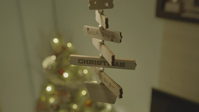 High quality low light no noise Slog3 footage from Sony A7Siii of Christmas tree, lights for colour grading practice and short projects_015