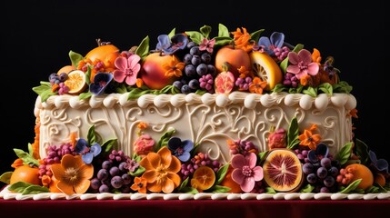 bakery horizontal cake food illustration pastry frosting, layer celebration, birthday wedding bakery horizontal cake food