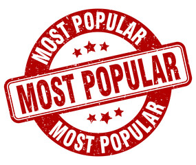 most popular stamp. most popular label. round grunge sign