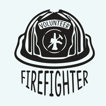 Firefighter Print ready vector design for Tshirt, Mug and printing item. Firefighter bundle design  .Firefighter Black and white view. Firefighter design vector set. Firefighter Icon bundle .