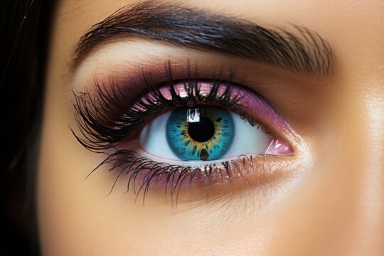 makeup evening eyes woman view Closeup make-up eye eyebrow beauty brow eyeshadow tint beautiful eyeliner smokey eyelash make up fashion girl lash shadow model macro honed concept colours mascara