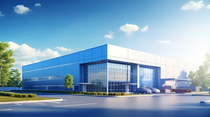 Fototapeta na wymiar State-of-the-Art Logistics Warehouse Structure with AI Integration - Futuristic Technology Concept