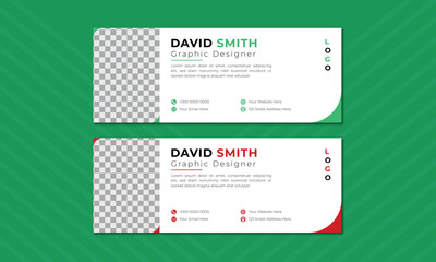  Set of modern email signature design, Corporate mail business email signature banner, Modern email signature template.