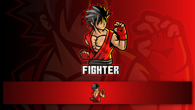 rock concert poster Mascot fighter logo gaming logo