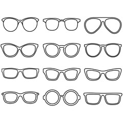 Glasses icon vector set. Sunglasses illustration sign collection. blindness symbol or logo.
