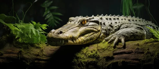 Rolgordijnen Cuban American crocodile in Jardines de la Reina. © AkuAku