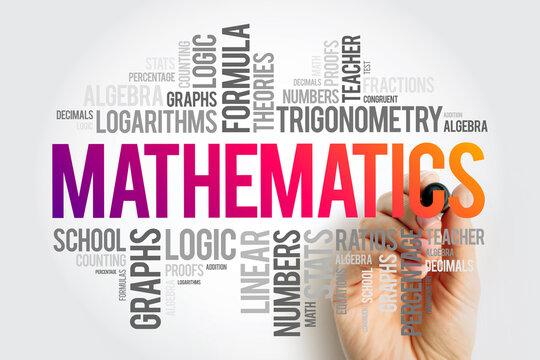 Mathematics word cloud collage, education concept background - Powered by Adobe
