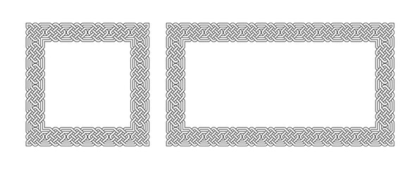 Celtic Knot Square Frame Border Decorative Ornament Vector Illustration Rectangle Square Layout