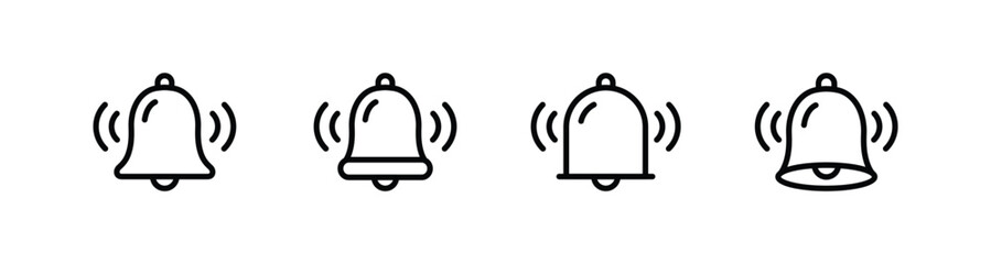 Notification bell icon set. bell icon vector illustration