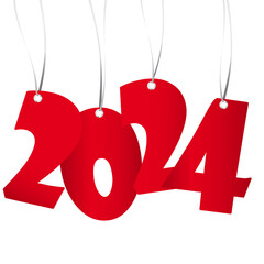 Obraz na płótnie Canvas hanging new year 2024 numbers