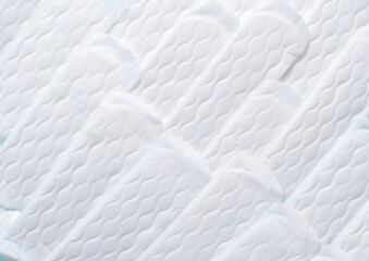 Pattern of Sanitary pad, Sanitary napkin background. Menstruation, Feminine hygiene, top view.