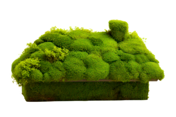 Green roof technology isolated on transparent background