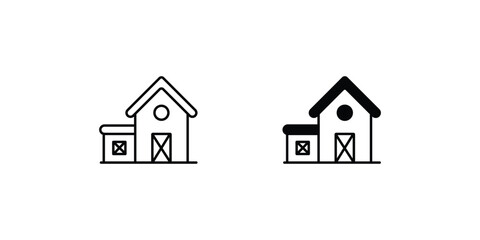farmhouse icon with white background vector stock illustration