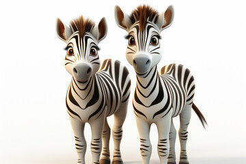 Fototapeta na wymiar 3d cartoon zebra