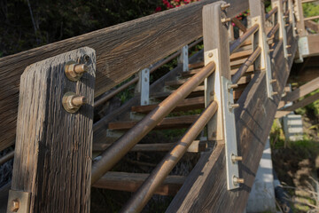 Fototapeta na wymiar Old Wooden Stairs Outdoor