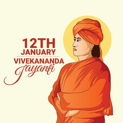 Swami Vivekananda jayanti,(national youth day) vector design