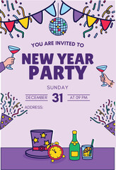 2024 Happy New Year,partyCard