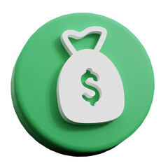 3d icon render of a money sack