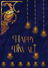 Happy Diwali - festival of lights colorful banner template design with decorative diya lamp