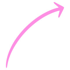 Hard Pink Arrow Line Upward Curved Arrow Sketch Arrow Line Element