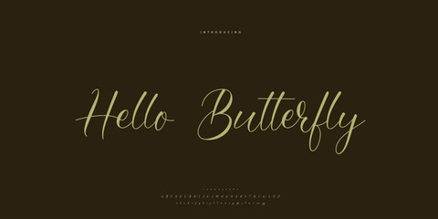 Abstract Fashion font alphabet. Minimal modern urban fonts for logo, brand etc. Typography Calligraphy typeface uppercase lowercase and number. vector illustration
