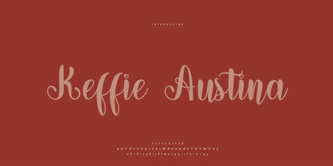 Abstract Fashion font alphabet. Minimal modern urban fonts for logo, brand etc. Typography Calligraphy typeface uppercase lowercase and number. vector illustration
