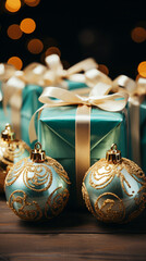Beautifull christmas gift box decoration. Generated AI