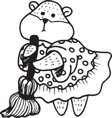 Hand Drawn Cute Animals Vector EPS File Digital Download