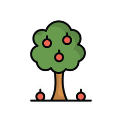 fruit tree icon with white background vector stock illustration