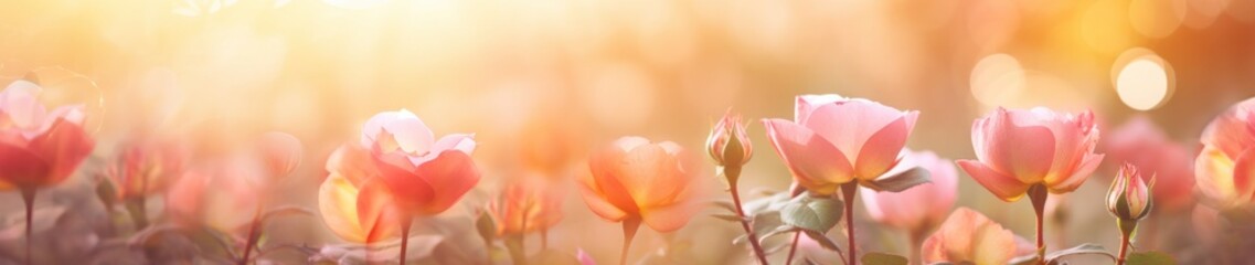 Dreamy Rose Garden at Sunset