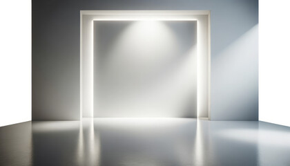 Sleek Elegance: White Wall and Polished Concrete Floor with Ambient Light