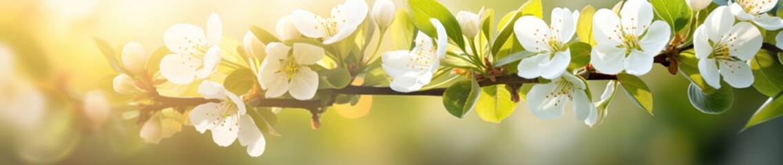 Spring Blossom Branch in Sunlight