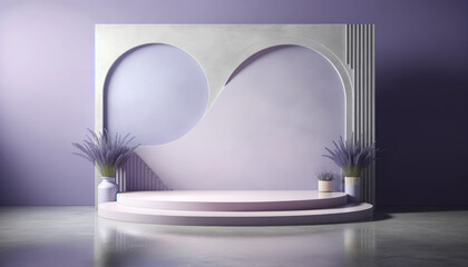 Lavender Elegance: Textured Wall and Polished Concrete Floor Backdrop