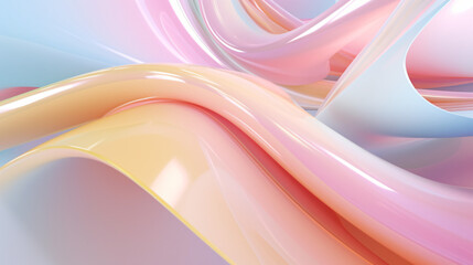 3d render modern background colorful glass ribbon.