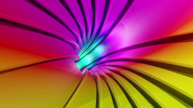 Rainbow tube flight. Loop animation.