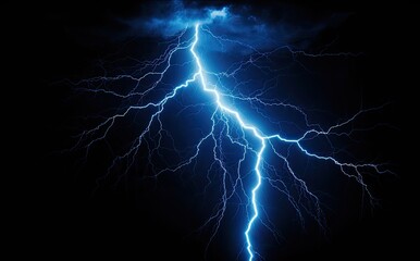 Lightning strike on black background