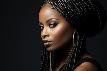 eyes smokey evening braids woman black braid african ethnicity africa hair content brown adult casual attire people 1 female indigenous expressing dreadlocks being headscarf camera human facial - obrazy, fototapety, plakaty