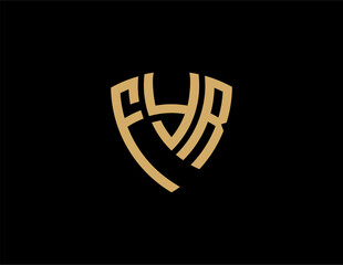 FYR creative letter shield logo design vector icon illustration - obrazy, fototapety, plakaty