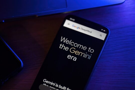 New google innovation Gemini AI language model pictured on mobile phone screen