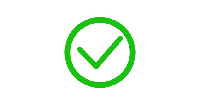 Animated check mark, tick icon.