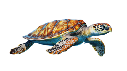 sea turtle isolated on a transparent background